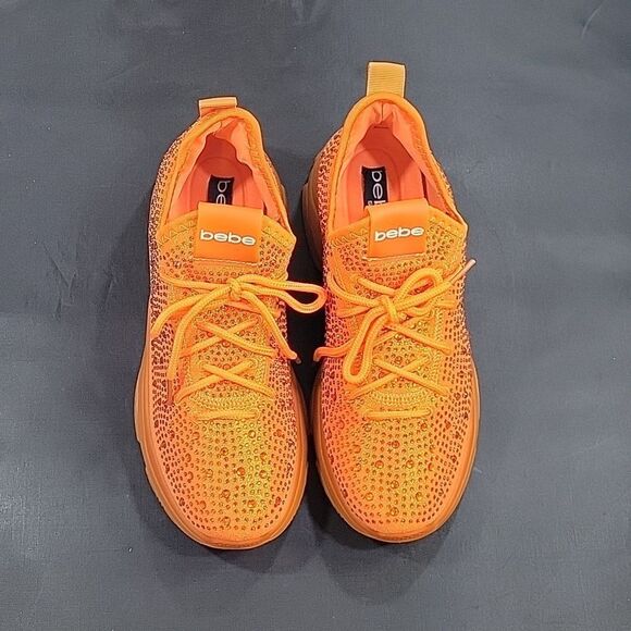 BRAND NEW BEBE LEYLA LACE UP CLOSURE WOMEN"S SEQUIN EMBELLISHMENTS SNEAK… - Picture 2 of 15